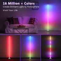 Led Floor Lamp Rgb Corner Floor Lamp With Music Sync Color Changing Standing Lamp With App Control Remote Timer 16 Millio