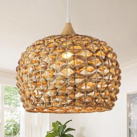 Karjearl Large Rattan Pendant Light 197 Rattan Boho Wicker Chandelier Handwoven Basket Pendant Light Fixtures For Dining Ro