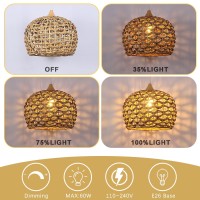 Karjearl Large Rattan Pendant Light 197 Rattan Boho Wicker Chandelier Handwoven Basket Pendant Light Fixtures For Dining Ro