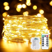 33Ft 100 Led Outdoor String Lights Orange Purple Fairy Lights Battery Operated With Remote Waterproof Twinkle Lights For Hom