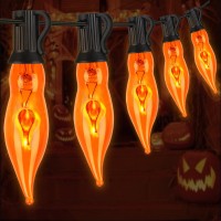 Halloween Flickering Flame String Lights Orange 10Ft C18 Flicker Flame String Lights Christmas Lights C18 E12 Base Fireplace Lig