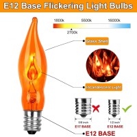 Halloween Flickering Flame String Lights Orange 10Ft C18 Flicker Flame String Lights Christmas Lights C18 E12 Base Fireplace Lig