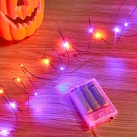 Halloween Fairy Lights 33Ft 100 Led Battery Operated Fairy Lights Waterproof Copper Wire Mason Jar Lights For Home Party Ghost