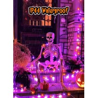 Halloween Fairy Lights 33Ft 100 Led Battery Operated Fairy Lights Waterproof Copper Wire Mason Jar Lights For Home Party Ghost