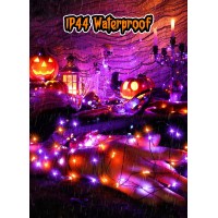 Halloween Fairy Lights 33Ft 100 Led Battery Operated Fairy Lights Waterproof Copper Wire Mason Jar Lights For Home Party Ghost