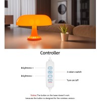 Divekid Orange Bedside Lamp For Bedroom Nightstand Retro Mushroom Table Lamp With 3 Lighting Color And 10 Brightness Level Des