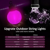 Outdoor Patio Lights Rgb String Lights Waterproof With Remote Control Led Outdoor String Lights 33Ft Christmas Halloween Stri