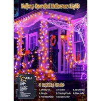 Brightown Halloween String Lights Battery Operated 4 Pack Total 66Ft 200 Led Battery Powered Fairy Lights With Timer 8 Modes Wa