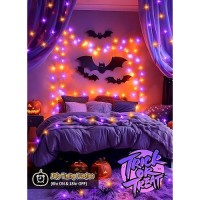 Brightown Halloween String Lights Battery Operated 4 Pack Total 66Ft 200 Led Battery Powered Fairy Lights With Timer 8 Modes Wa