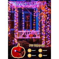 Brightown Halloween String Lights Battery Operated 4 Pack Total 66Ft 200 Led Battery Powered Fairy Lights With Timer 8 Modes Wa