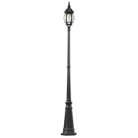 Lutec Solar Lamp Post Light Dusk To Dawn Waterproof Pole Light With Clear Glass Aluminium Exterior Vintage Black Solar Powered