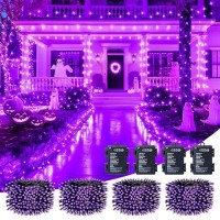 Brightown Halloween Lights Outdoor Battery Operated 4 Pack Total 66 Ft 200 Led Battery Powered Fairy Lights With Timer 8 Modes