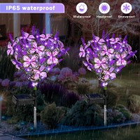 Solar Garden Lights Solar Lavender Butterfly Lights Solar Flower Lights Outdoor Waterproof Decoration Gardening Gifts For Wom