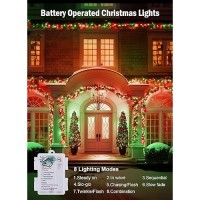 Minetom Christmas String Lights Battery Operated 17Ft 50 Led Battery Powered Fairy Lights With Timer 8 Lighting Modes Waterpr