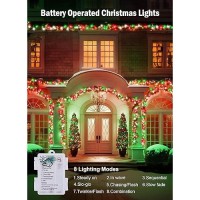 Minetom Christmas String Lights Battery Operated 17Ft 50 Led Battery Powered Fairy Lights With Timer 8 Modes Waterproof Strin