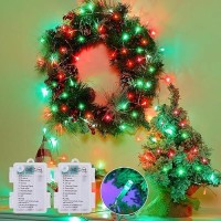 Minetom Christmas String Lights Battery Operated 2 Pack Total 33Ft 100 Led Battery Powered Fairy Lights With Timer 8 Modes Wa