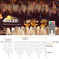 Voolex Halloween Icicle Lights Orange Lights Outdoor 39Ft 400Led 8 Modes With Memory Time Setting Connectable Halloween Sting