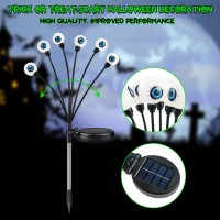 6Pack 36Led Purple Solar Halloween Eyeball Lights Outdoor Solar Garden Lights Outdoor Waterproof Solar Firefly Lights Swaying