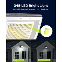 Jackyled Solar Lights Outdoor Waterproof Motion Sensor Security Light With 164Ft Cord Dusk To Dawn Solar Powered Flood Lights