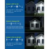 Jackyled Solar Lights Outdoor Waterproof Motion Sensor Security Light With 164Ft Cord Dusk To Dawn Solar Powered Flood Lights