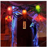 Couah Halloween Spider String Lights 85 Ft Halloween Led String Lights With 10 Spider Lights Waterproof Halloween Lights Plug