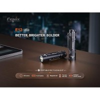 Fenix E12 V30 Edc Flashlight Penlight 200 Lumen 1Xaa Battery Designed For Everyday Carry With Lumentac Battery Organizer