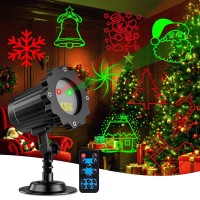 Christmas Laser Lights Red Green Holiday Patterns Laser Light Projector With Rf Remote Waterproof Indoor Outdoor Decoration