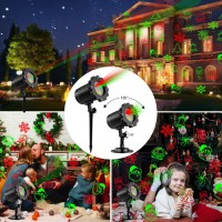 Christmas Laser Lights Red Green Holiday Patterns Laser Light Projector With Rf Remote Waterproof Indoor Outdoor Decoration