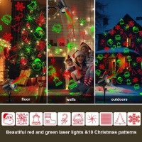 Christmas Laser Lights Red Green Holiday Patterns Laser Light Projector With Rf Remote Waterproof Indoor Outdoor Decoration