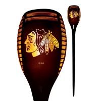 Sporticulture Chicago Blackhawks Led Solar Torch 4 X 4 X 36 Waterproof Sun Damage Resistant Solar Light With Flickering F