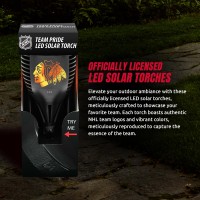 Sporticulture Chicago Blackhawks Led Solar Torch 4 X 4 X 36 Waterproof Sun Damage Resistant Solar Light With Flickering F