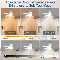 Socket Ceiling Fans With Lights And Remote Socket Fan Light With Dimmable Led Light Bulb 3 Colors 3000K6000K 1000 Lumens E2