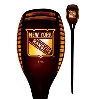 Sporticulture New York Rangers Led Solar Torch 4 X 4 X 36 Waterproof Sun Damage Resistant Solar Light With Flickering Fla