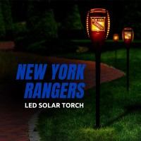 Sporticulture New York Rangers Led Solar Torch 4 X 4 X 36 Waterproof Sun Damage Resistant Solar Light With Flickering Fla