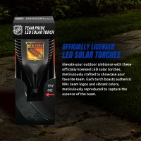 Sporticulture New York Rangers Led Solar Torch 4 X 4 X 36 Waterproof Sun Damage Resistant Solar Light With Flickering Fla