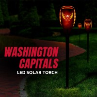 Sporticulture Washington Capitals Led Solar Torch 4 X 4 X 36 Waterproof Sun Damage Resistant Solar Light With Flickering