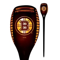 Sporticulture Boston Bruins Led Solar Torch 4 X 4 X 36 Waterproof Sun Damage Resistant Solar Light With Flickering Flame