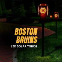 Sporticulture Boston Bruins Led Solar Torch 4 X 4 X 36 Waterproof Sun Damage Resistant Solar Light With Flickering Flame