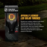 Sporticulture Boston Bruins Led Solar Torch 4 X 4 X 36 Waterproof Sun Damage Resistant Solar Light With Flickering Flame