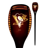 Sporticulture Pittsburgh Penguins Led Solar Torch 4 X 4 X 36 Waterproof Sun Damage Resistant Solar Light With Flickering