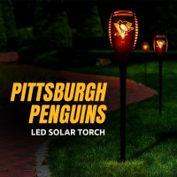 Sporticulture Pittsburgh Penguins Led Solar Torch 4 X 4 X 36 Waterproof Sun Damage Resistant Solar Light With Flickering