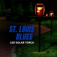 Sporticulture St Louis Blues Led Solar Torch 4 X 4 X 36 Waterproof Sun Damage Resistant Solar Light With Flickering Flam