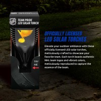 Sporticulture St Louis Blues Led Solar Torch 4 X 4 X 36 Waterproof Sun Damage Resistant Solar Light With Flickering Flam