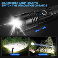 Flashlights High Lumens Rechargeable 2 Pack 990000 Lumens Super Bright Flashlight Powerful Led Flashlight With 5 Modes Ipx6 W