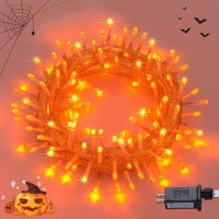 Potive 100Led 33Ft Orange Halloween Lights Outdoor Connectable Halloween Lights Waterproof 8 Modes Orange String Lights For Ha