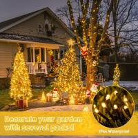 Jmexsuss Battery Operated Christmas Lights With Remote Each 33 Ft String Lights Indoor Outdoor Waterproof 2 Pack 100 Led Warm