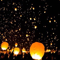 15 Packs Chinese Paper Lanterns To Release In Sky White Wishing Decorative Lantern Biodegradable Flying Memorial Lantern For Cel