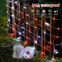 Jmexsuss 4 Pack 50 Led Fairy Lights Battery Operated Silver Wire 161Ft Waterproof Red White Twinkle Lights For Gifts Party We