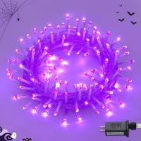 Potive 100Led 33Ft Purple Halloween Lights Outdoor Connectable Halloween Lights Waterproof 8 Modes Purple String Lights For Ha