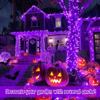 Jmexsuss Purple Halloween Lights Battery Operated 2 Pack 100 Led Outdoor Christmas String Lights Waterproof Each 33 Ft Christm